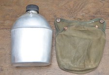 US Military style water bottle with canvas cover stamped Korea