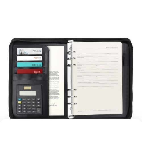 Black zip closure leather - black,