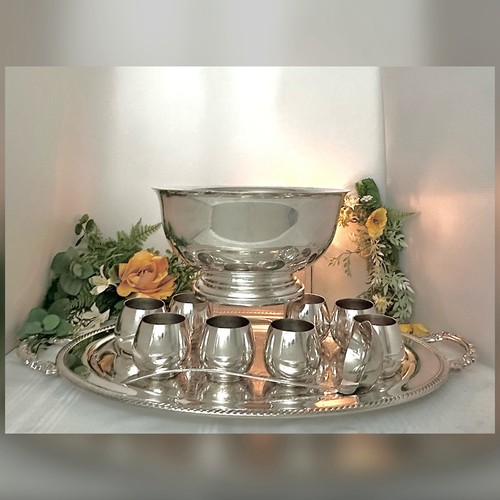 Punch bowl silver plated - punch,