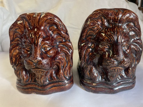 Pair antique 19th pottery - pair,