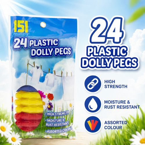 Plastic dolly pegs assorted - plastic,