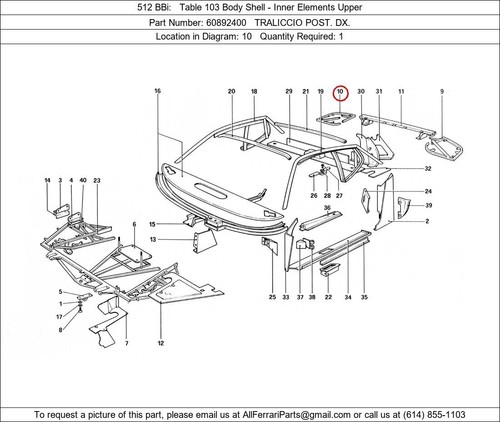 Ferrari part 60892400 rear - part,