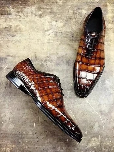Handmade brown crocodile - handmade,