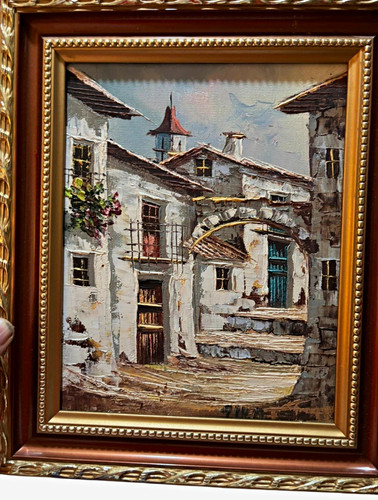 Vintage impasto oil painting - impasto,