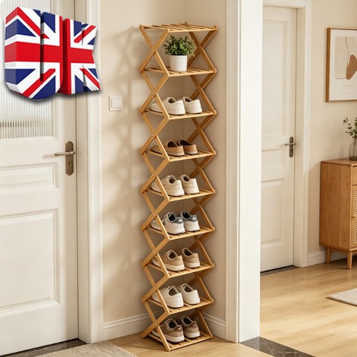 Tier folding bamboo shoe - tier,