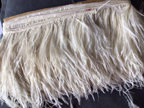 Vintage ivory ostrich feather - vintage,