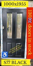 NEW SOLIDOR LUDLOW BLACK COMPOSITE DOOR WHITE UPVC FRAME 1000 x 1955