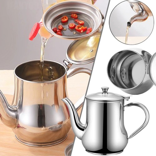 Stainless steel metal teapot - steel,