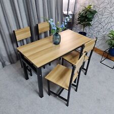 5 Piece Dining Table and Chairs Set Wooden Space with Metal Frame Kitchen UKES