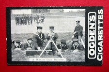 OGDENS TAB SCARCE ANTIQUE 1901 CIGARETTE CARD  ROYAL NAVY   A MAXIM GUN BATTERY