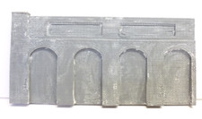OO 00 HO gauge weathered ultra low relief retaining wall with bricked up arches