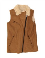 ZARA Womens Sherpa Gilet UK 10