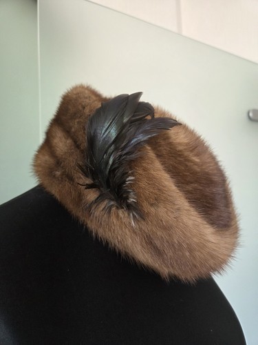 Vintage mink women hat with - vintage,
