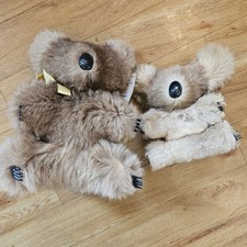 2 X Australia Real Kangaroo Fur Koala Ornament Figure Fluff Australian Keepsake 
