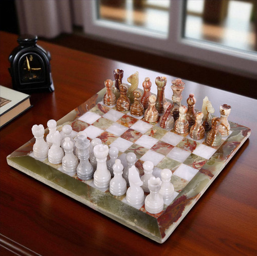 Handmade marble chess set onyx - marble,