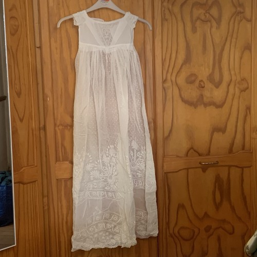Antique linen christening gown - linen,