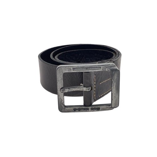Star raw leather - leather, black