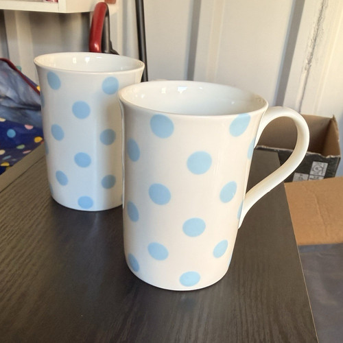 White blue polka - polka, fine