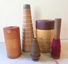 Lot Of 5 Vintage Wooden