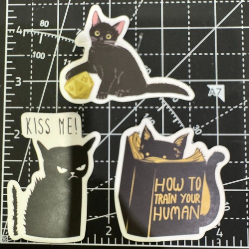 3pcs black cat - 3pcs, vinyl