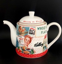 Beautiful Portmeirion Pottery 2012 Kellogg's Vintage Advertising Teapot.