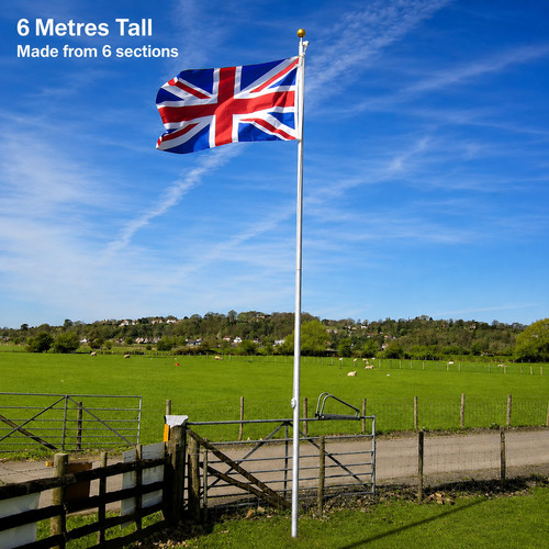 20ft flagpole aluminium - 20ft,