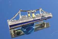 PADDLE STEAMER WAVERLEY C-1950'S ONBOARD CHARITY ENAMEL BADGE
