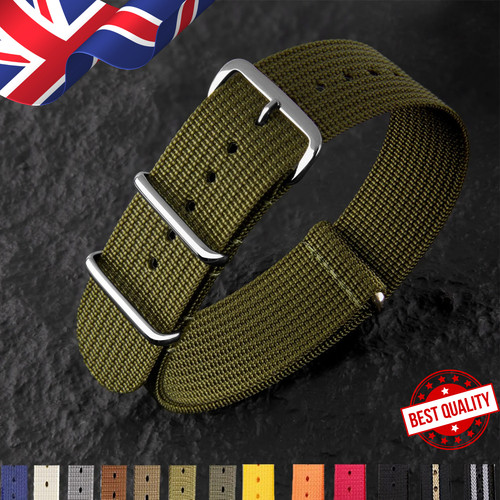 Ribbed nylon nato watch strap - ribbed,