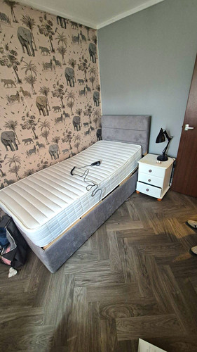 Mobility bed grey upholstered - -grey,