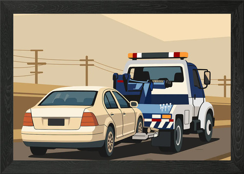 Tow truck and car illustration - tow,
