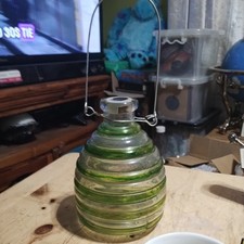 Vintage Clear  & Green  Footed