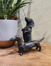 Two Dachshund Ornaments. Classic Sausage Dog Poses For These 2 Sculptures 