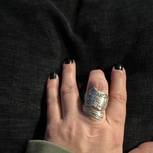 Silver plate spoon ring size - plate,
