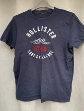 Hollister Mens Navy Blue ‘Surf Challenge’ Graphic T-shirt, XL Slim Fit, VGC.