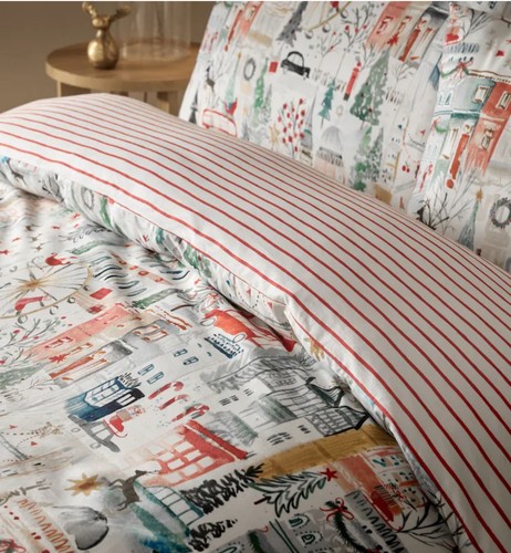 Multi london christmas duvet - london,
