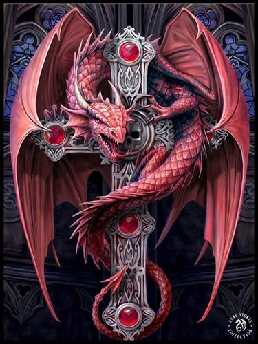 Black framed anne stokes - black,