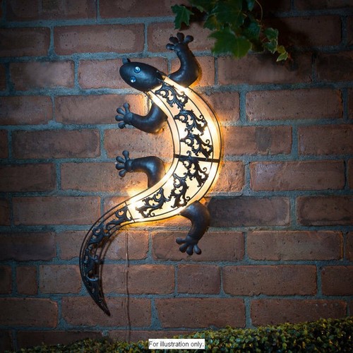 Solar powered led gecko metal - solar,