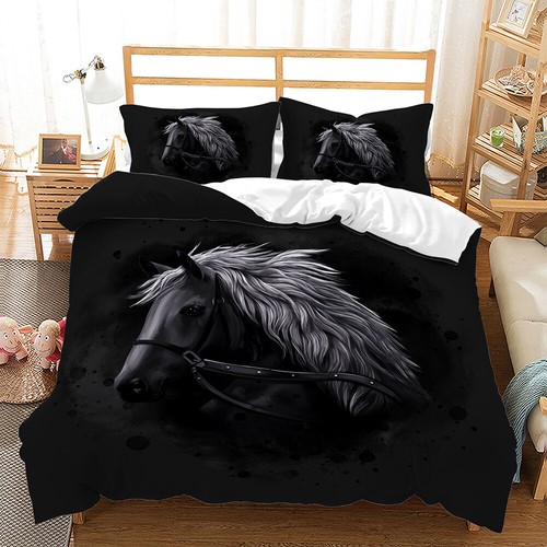 Black horse steed quilt - steed,