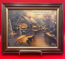 Thomas Kinkade Seasons of Home "Winter Warmth"  8x11 inch framed canvas print