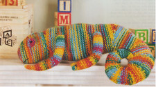 Cuddly Chameleon Toy 10" Long DK Vintage Knitting Pattern Reprint