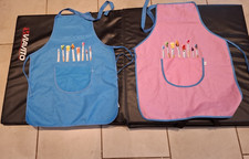 Painting aprons x 2  Blue/Pink polyester good used condition. toddkers/kids.