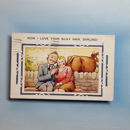Comic postcard 1935 courting - comic,