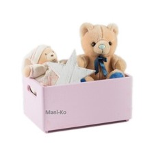 Wooden Storage Box No Lid PINK