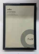 BLACK 7x5 PLASTIC GLOSS FINISH PHOTO PICTURE FRAME GLASS HANG OR FREESTANDING