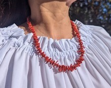 Womens Coral Necklace Vintage