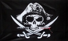 CROSSED SABRES PIRATE FLAG 3 X