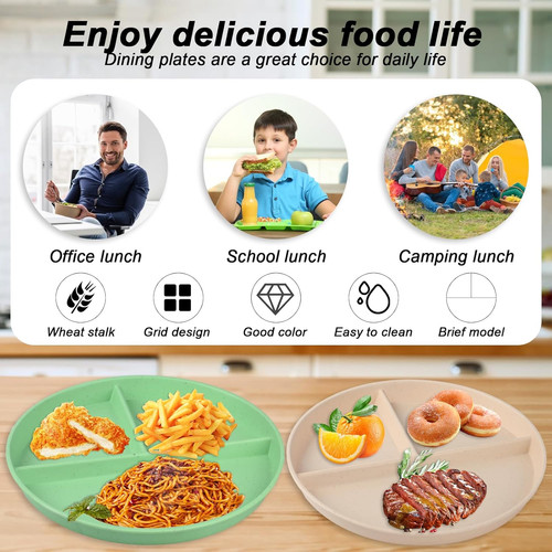 Pcs divided dinner plates - 4,