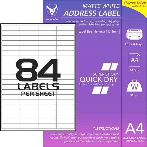 Labels per sheet matt - per,