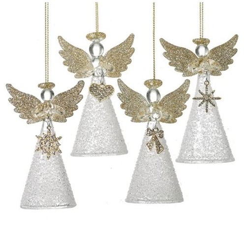 Glass hanging angel with - glass, gold
