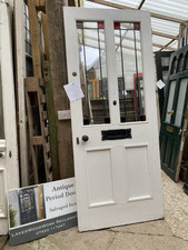 ANTIQUE ENTRANCE DOOR -Leaded Glass - Victorian  - Ornate SALVAGED / RECLAIMED